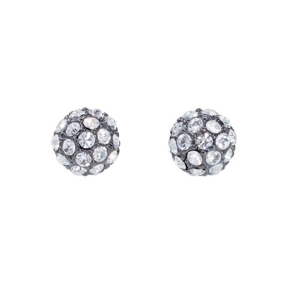 Stella & Dot | Glimmering Rhinestone Soirée Silver Pave+Hematite Stud Earring - Picture 9 of 9